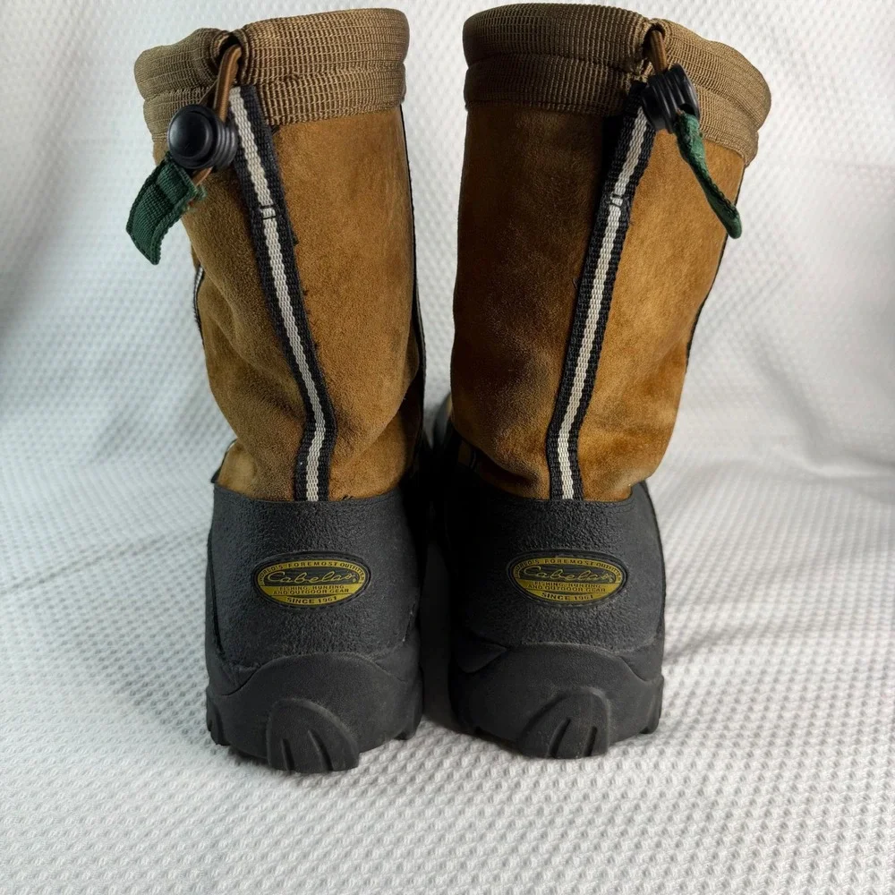 Cabelas Alaskan Guide Shearling Lined Winter Boots Mens 12 Brown Suede Snow